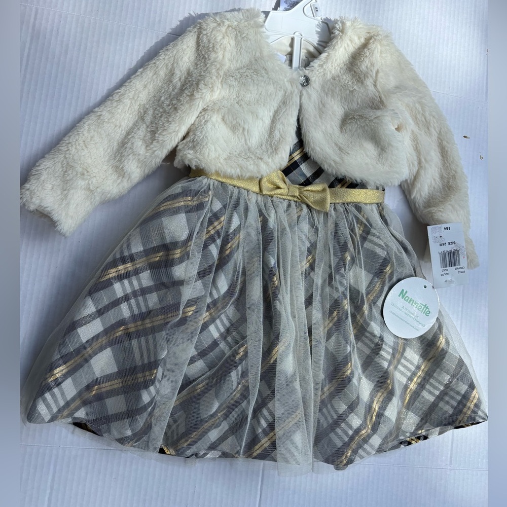 Nannette Baby Gold and White Outfit